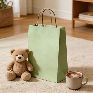 Custom-Printed Logo Size Eco-Friendly Kraft Paper Shopping Bags Luxury Gift & Retail <b>Packaging</b>, Multiple Colors Available - Product Image 4