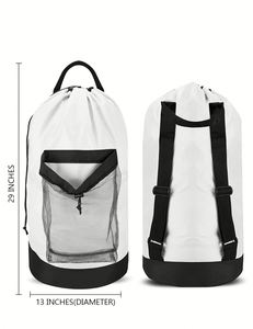 Mochila de Lavandería Resistente de 115L con Correas para los Hombros, Bolsa Grande para Ropa Sucia, Bolsa de Lavandería para Viajes, Playa y Camping - Product Image 2