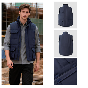 سترة رجالية جديدة للبيع بالجملة مباشرة من المصنع، ملابس خارجية مخصصة بسحاب من الألياف الدقيقة متعددة الجيوب مع حشوة للتنزه في فصل الشتاء - Product Image 1