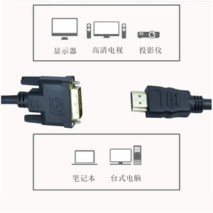 สายเคเบิลอะแดปเตอร์ HDMI เป็น DVI 1.5 ม. แบบสองทิศทางสำหรับการเชื่อมต่อจอคอมพิวเตอร์ทีวี สายไฟเหล็กหุ้มทองแดง - Product Image 4