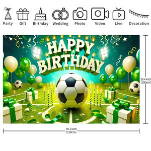 Pancarta de <span class=keywords><strong>Feliz</strong></span> Cumpleaños con Temática de Fútbol <span class=keywords><strong>para</strong></span> Niños, <span class=keywords><strong>Adolescentes</strong></span>, Decoración de Fiesta Deportiva Grande, Telones de Fondo <span class=keywords><strong>para</strong></span> Cumpleaños - Product Image 5