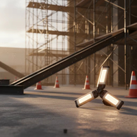 Lampe de travail LED télescopique sur trépied avec base magnétique, projecteur portable réglable pour la construction et la réparation en atelier