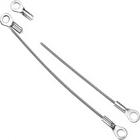 Câble de sécurité en acier inoxydable 2 mm x 10 cm, lot de 4, avec œillets aux extrémités