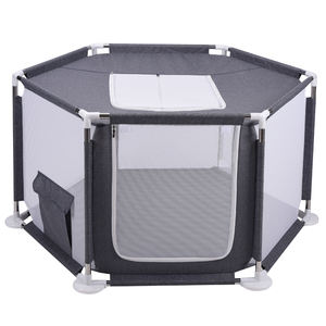 Gran oferta, corralito octogonal de lujo para mascotas, venta al por mayor, tienda de campaña portátil Oxford plegable para mascotas con bandeja de plástico, caja de embalaje de precio razonable - Product Image 1