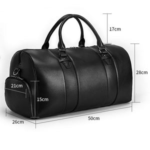 Sac de voyage unisexe vintage en cuir de vachette, personnalisable, pour le sport, avec compartiment à chaussures, 20-35L, fermeture éclair - Product Image 3
