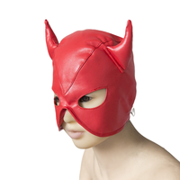 Masque de tête de taureau en cuir PU BDSM, masque de mascarade réglable avec cornes, masque animal pour hommes, costume de fête
