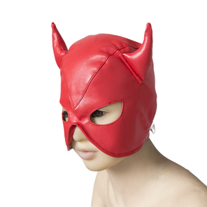 Masque de tête de taureau en cuir PU pour homme, ajustable, avec cornes, pour fête costumée - Product Image 4