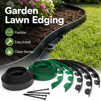 Bordure de jardin en plastique pour pelouse et fleurs, bande de séparation en plastique pour gazon et pierres, barrière de rétention de sol pour jardin
