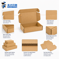 Boîtes d'expédition pliables en carton ondulé, mat, minimaliste, durable, pour stockage en entrepôt et expédition - Vente en gros