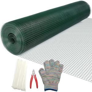 Vorlaxen Hardware Cloth 1/2in x 48in x 100ft Vinyl Coated Welded <b>Wire</b> <b>Mesh</b> for <b>Garden</b> Animal Coop Plant Support - Product Image 1