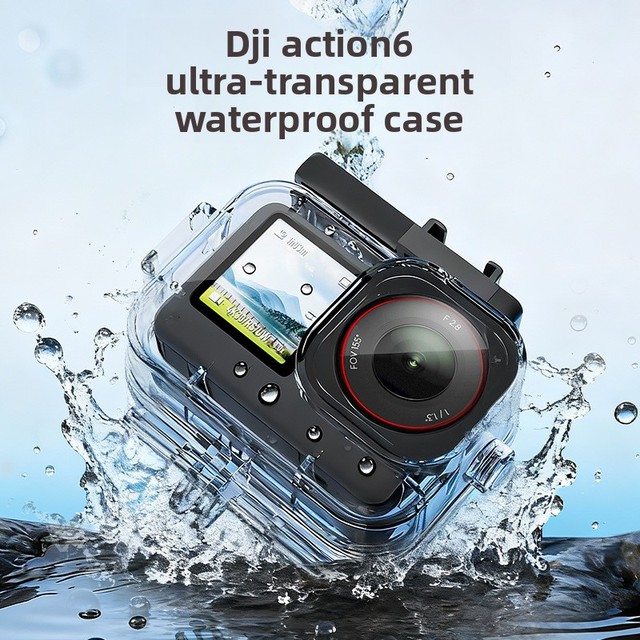 IPX8 Certified 70M Deep Waterproof Case for DJI Action 6 Underwater Diving Transparent Protective Housing Shell