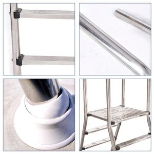 Échelle de <span class=keywords><strong>piscine</strong></span> extérieure Finn Forst robuste en acier inoxydable pré-assemblée, <span class=keywords><strong>double</strong></span> face, résistante à la corrosion, <span class=keywords><strong>pour</strong></span> piscines au <span class=keywords><strong>sol</strong></span> - Product Image 4
