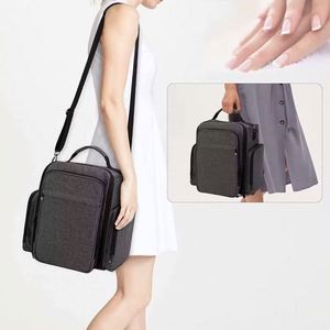 Free Sample Custom Logo Cosmetic Bag Polyester Nylon Holds 48 Bottles <b>Nail</b> <b>Polish</b> <b>Nail</b> Lamp <b>Organizer</b> with 2 Removable Pouches - Product Image 6