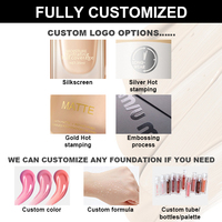 Gloss à lèvres personnalisé avec logo, marque privée, longue tenue jusqu'à 12 heures, anti-transfert, imperméable, rouge à lèvres