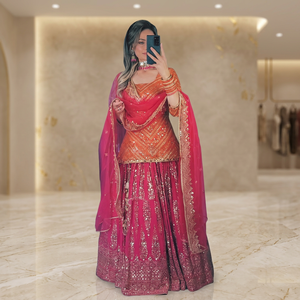 Tendance Bollywood-Style Patiyala Salwar Kameez Femme Designer Faux Georgette Broderie Lourde Kurta Lehenga Fête Séchage Rapide - Product Image 1