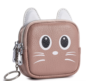 Nouveau Portefeuille en Cuir à Double Fermeture Éclair avec Motif Chat Mignon, Mini Porte-Monnaie, Porte-Clés, Sac de Rangement, Sac à Rouge à Lèvres Tendance - Product Image 5