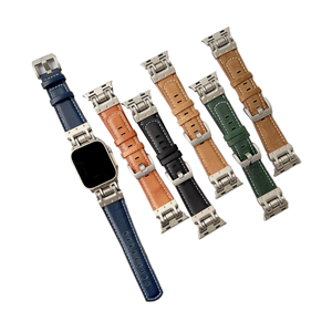 Correa de Cuero Genuino Mecha Crazy Horse con Diseño de Rayas para Apple Watch, Correa de Diseño con Característica Transpirable, Accesorios para Relojes Inteligentes - Product Image 1