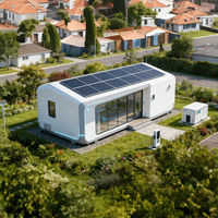 Villa préfabriquée de luxe à énergie verte, maison capsule hors réseau avec empreinte carbone zéro, structure en acier imperméable, durée de vie de 100 ans