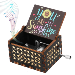 Caja de música de madera grabada Vintage caja de música con manivela no puede evitar enamorarse caja de música <span class=keywords><strong>esposa</strong></span> cumpleaños regalo del Dí<span class=keywords><strong>a</strong></span> de San Valentín - Product Image 1