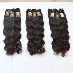 Paquets de cheveux blonds doublement étirés non traités Vendeur en gros Paquet de cheveux humains blonds indiens cheveux vierges bruts à cuticule alignée - Product Image 1