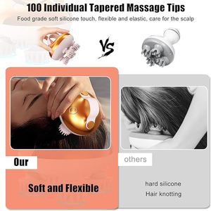 Mini head massage <b>shower</b> <b>brush</b> 4 head scalp electric massager comb scalp massager for head scalp fair grown - Product Image 5
