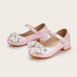 <span class=keywords><strong>Scarpe</strong></span> Estive da <span class=keywords><strong>Bambina</strong></span> con Fiocco di Cristallo, <span class=keywords><strong>Tacco</strong></span> Basso in Pelle PU per Matrimoni e Feste - Product Image 4