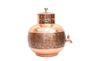 Tanque de Agua de Cobre Grabado con Acabado Antiguo de Primera Calidad, Estilo Mughal, Decorativo con Grabado Floral, con Grifo Antiderrames para el Hogar y Hoteles - Product Image 2