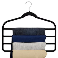 Cintres à pantalons en velours noir 4 couches antidérapants gain de place pour pantalons, jeans, écharpes 360° °   Rotatif 18 pouces