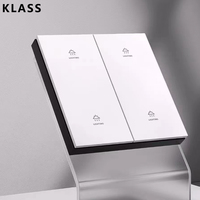 KLASS Système d'automatisation intelligent Maison intelligente Hôtel Interrupteur mural Aluminium brossé 8 boutons poussoirs Panneau gris Tuya Smart Switch 10 pouces
