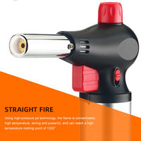 Grands briquets torche à souder en métal réglables, rechargeables au gaz, à jet de butane, pour cuisinières, camping, feux d'artifice, poêles