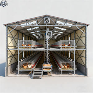 Struktur peternakan baja ringan prefabrikasi Shed dengan desain galvanis untuk lokakarya ayam ternak domba menggunakan pemasangan cepat - Product Image 4