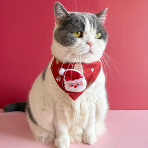 Nuevo collar triangular con bandana navideña para mascotas, lindo accesorio navideño para gatos, collar para perros, reno, Papá Noel - Product Image 3