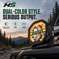 Nouveau projecteur LED HSSH de 6 pouces 90W avec 1860 puces, IP68 IP69K, rétroéclairage ambre et blanc, module LED modulaire pour 4x4, camion tout-terrain, VTT, UTV