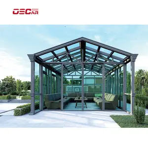 Sala de sol aislada cerrada con terraza de jardín sala de Sol de vidrio de aluminio para solarium