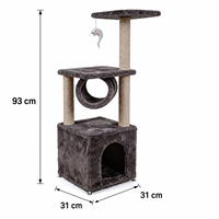 Tour d'escalade pour chat compacte et peu encombrante en sisal, avec tunnel et condo en peluche, vente en gros OEM