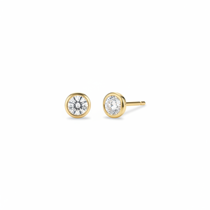 Boucles d'oreilles clous en diamant de laboratoire Tranquil Bezel 0,5 ct, tendance, or 18 carats, or blanc, or rose, or jaune, pour fiançailles, fête - Product Image 1