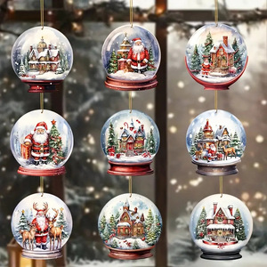 Décorations de Noël modernes, boule de cristal suspendue avec diamants, décorations de peinture festives - Product Image 6