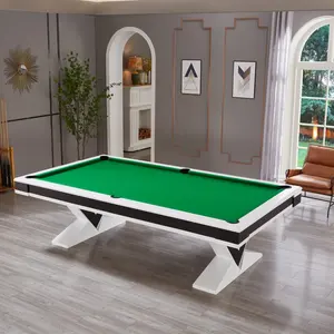 Produk baru mewah Modern disesuaikan kayu Solid Snooker meja biliar 7 kaki 8 kaki 9 kaki meja kolam dengan atasan batu tulis