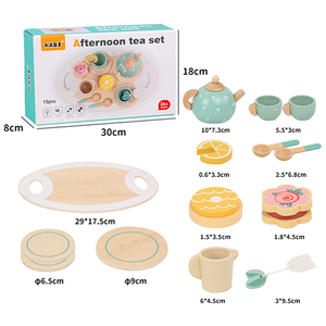 Set da Tè Giocattolo in Legno per Bambini Serie Ora del Tè Pomeridiano Giochi di Ruolo e Finzione per Bimbi Piccoli Ragazzi e Ragazze - Product Image 3