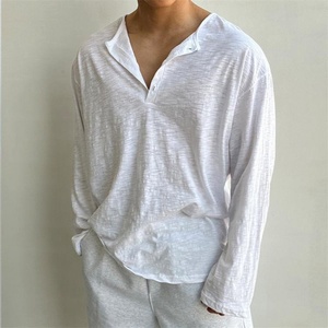 Camiseta de Manga Larga <span class=keywords><strong>para</strong></span> Hombre, Talla Grande (150 kg), Estilo Vintage, Cuello Alto, Ligera, con Forro Polar, Corte Holgado - Product Image 2