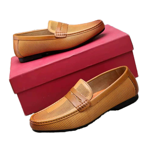 Mocasines de Piel Vacuna de Primera Capa para Hombre, Primavera-Verano, Suela Suave, Transpirables, Acolchados, Casuales, Sin Cordones, para Oficina y Fiestas, Venta al Por Mayor - Product Image 1