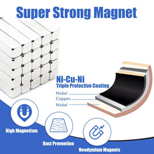 חומרים מגנטיים נדירים מותאמים אישית אדמה מתכת רצועת בר מלבני מגנטים חזק n52 קבוע neodymium מגנט עבור אביזרים - Product Image 3