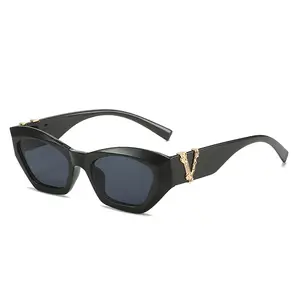 2023 Sunglass Fashion Retro Small Frame Cat Eyes Women Glasses V Brand Designer Black Sunglasses