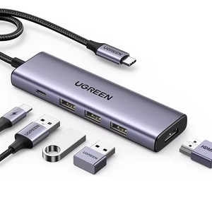 Revodok UGREEN Hub USB C 5 in <span class=keywords><strong>1</strong></span> Adattatore Multiporta 4K <span class=keywords><strong>HDMI</strong></span> 100W Power Delivery <span class=keywords><strong>3</strong></span> USB A <span class=keywords><strong>3</strong></span>.0 5Gbps Dongle USB C per MacBook Pro - Product Image 1