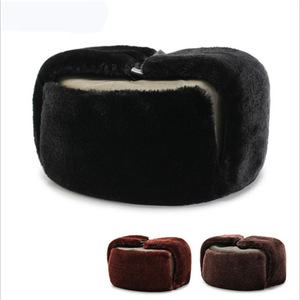 Gorro Lei Feng para hombre, gorro de invierno plegable con forro polar cálido para exteriores, con orejeras, para personas de mediana edad y mayores - Product Image 1
