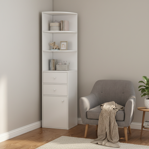 Wall-Mounted Contemporary <strong>Corner</strong> <strong>Storage</strong> <strong>Cabinet</strong> with Eco-Friendly Design Large Capacity for Living Room Bedroom Household Use - Product Image 1
