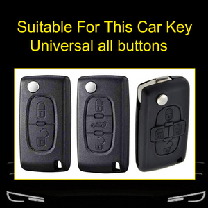 Innofit PUE1 Clé <span class=keywords><strong>de</strong></span> voiture pliante Housse en TPU Bouton transparent pour Peugeot 307 408 <span class=keywords><strong>Citroen</strong></span> Triumph C4 <span class=keywords><strong>C5</strong></span> Universel Bon - Product Image 2
