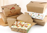 Boîte d'emballage alimentaire sûre en papier kraft brun pour sandwich Hamburger Snack salade Sushi maïs Hot Dog Toast Emballage paquet