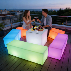 Modern Hotel Remote Control Battery Powered Color Changing Nightclub Portable LED <strong>Bar</strong> <strong>Table</strong> <strong>and</strong> <strong>Chair</strong> for Events - Product Image 5