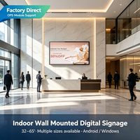 Pantalla LCD de 49, 55 y 65 Pulgadas, Montada en Pared, para Publicidad Comercial, Señalización Digital Interactiva PACP, con CMS Gratuito para Interiores